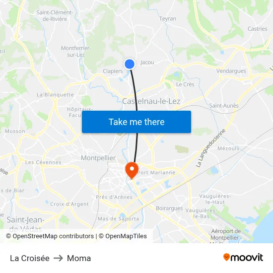 La Croisée to Moma map