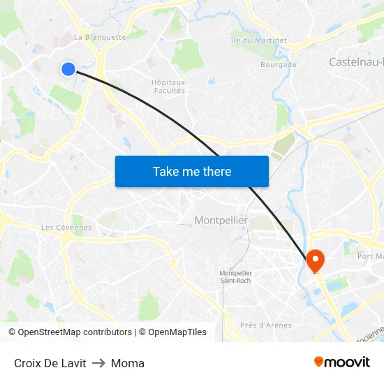 Croix De Lavit to Moma map