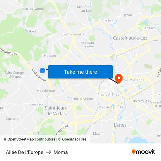 Allée De L'Europe to Moma map