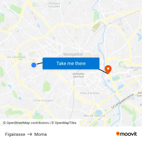 Figairasse to Moma map