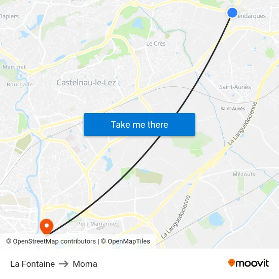 La Fontaine to Moma map