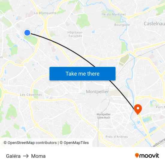 Galéra to Moma map