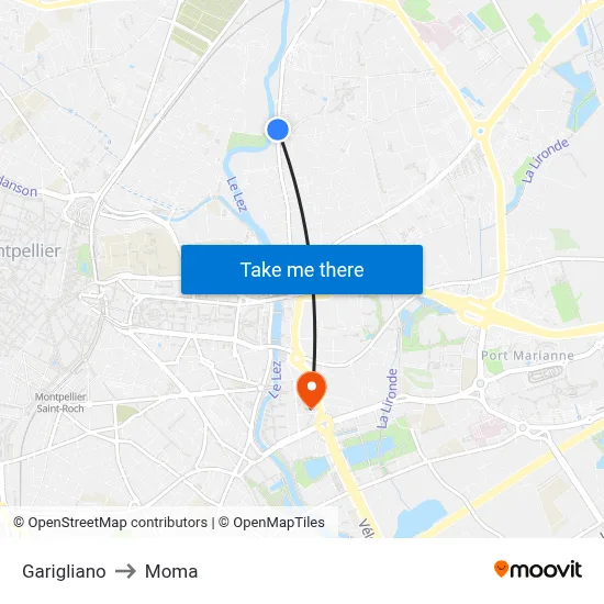 Garigliano to Moma map
