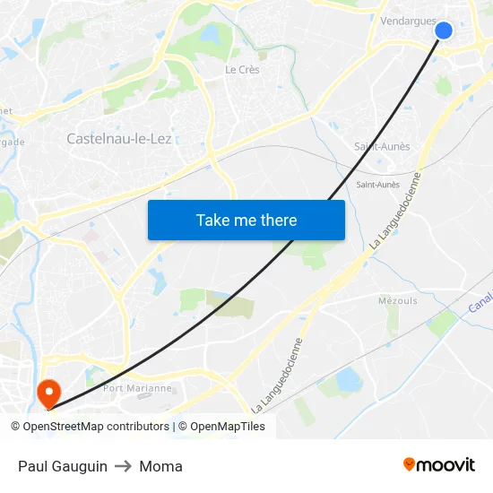 Paul Gauguin to Moma map