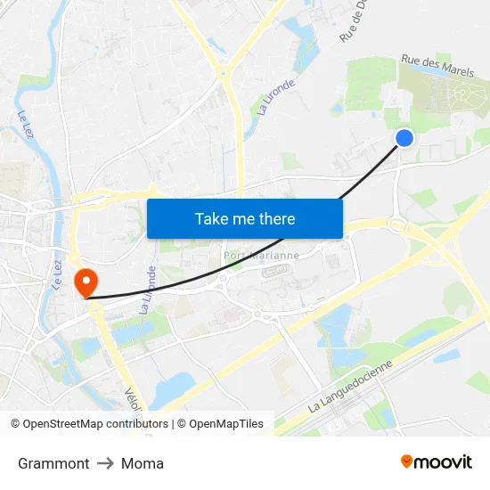 Grammont to Moma map