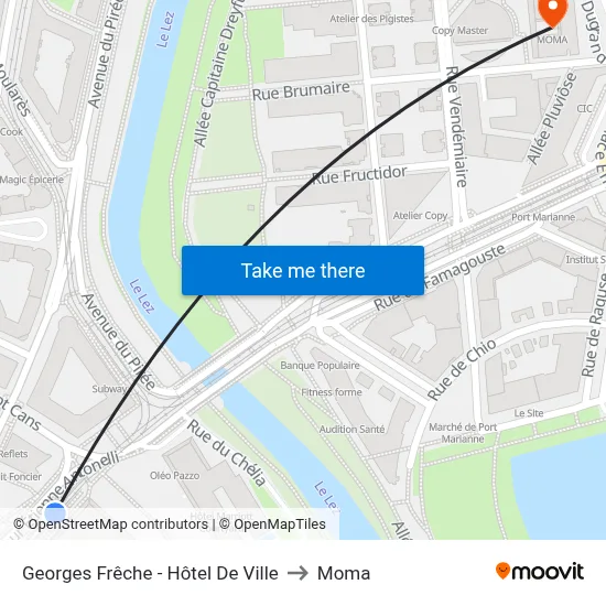 Georges Frêche - Hôtel De Ville to Moma map