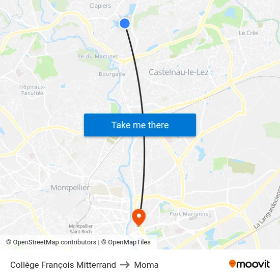 Collège François Mitterrand to Moma map