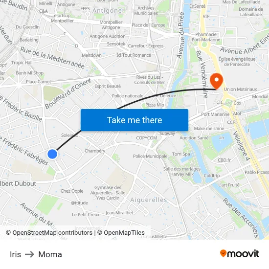 Iris to Moma map
