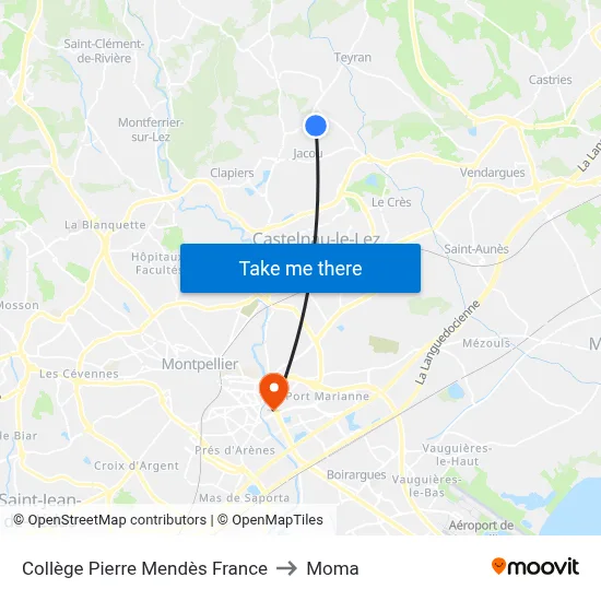 Collège Pierre Mendès France to Moma map