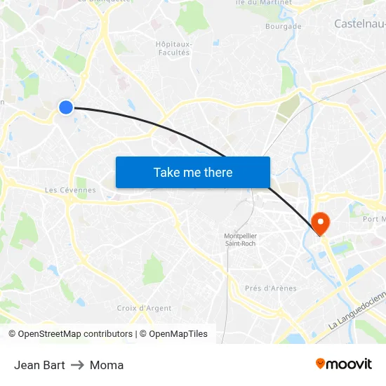 Jean Bart to Moma map