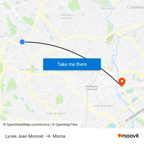 Lycée Jean Monnet to Moma map