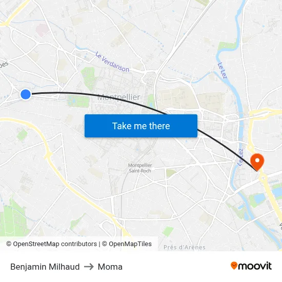 Benjamin Milhaud to Moma map