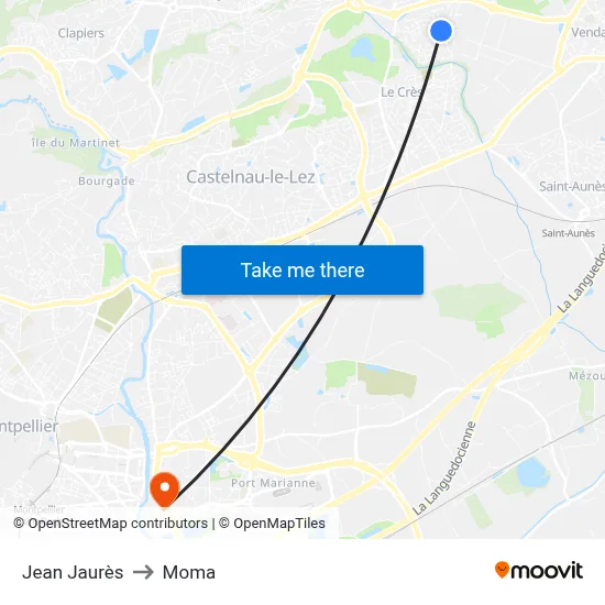 Jean Jaurès to Moma map