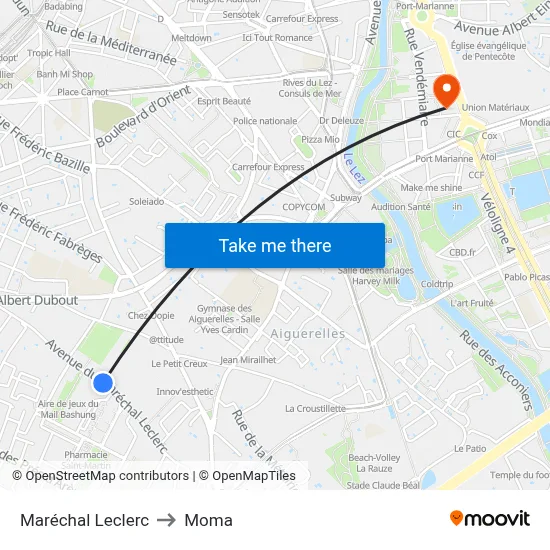 Maréchal Leclerc to Moma map