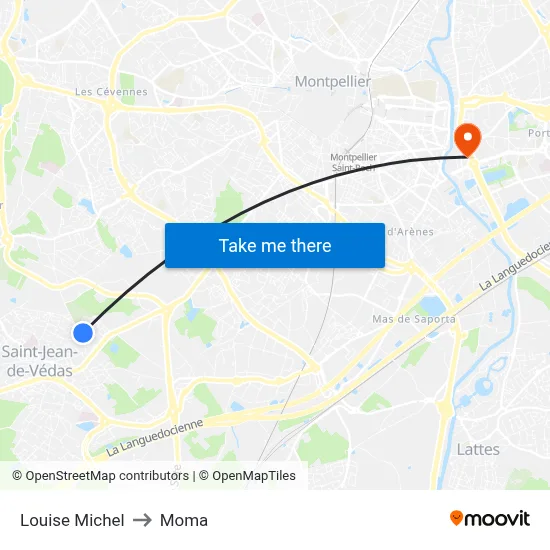 Louise Michel to Moma map