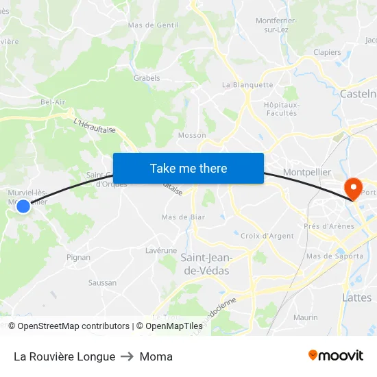 La Rouvière Longue to Moma map