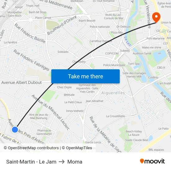 Saint-Martin - Le Jam to Moma map