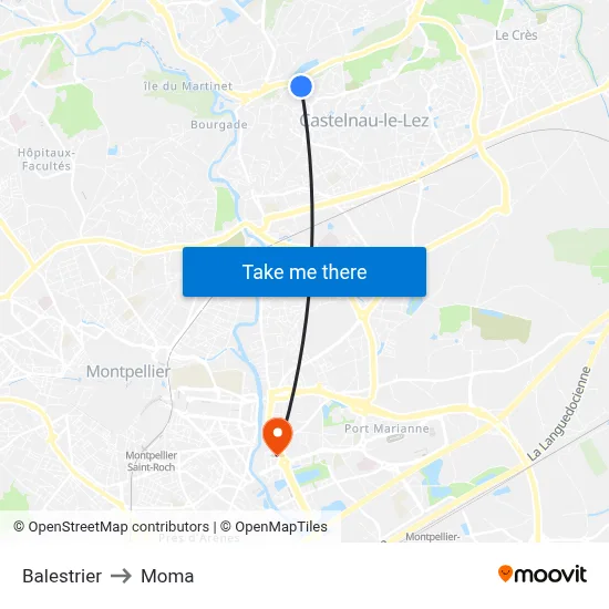Balestrier to Moma map