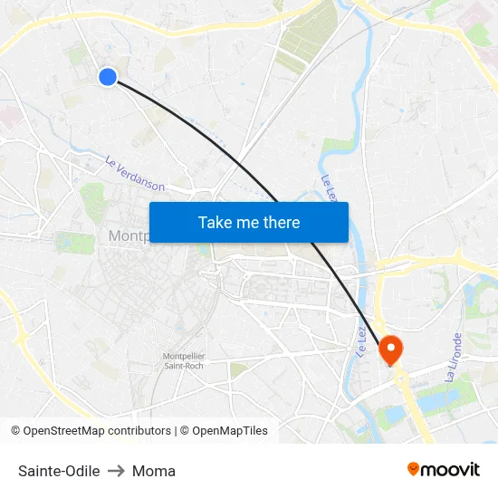 Sainte-Odile to Moma map