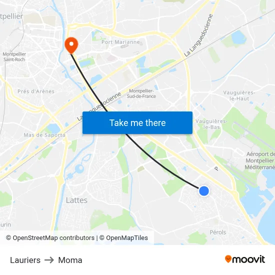 Lauriers to Moma map