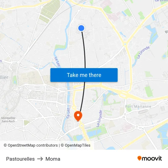 Pastourelles to Moma map