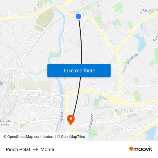 Pioch Pelat to Moma map