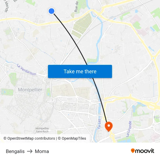 Bengalis to Moma map