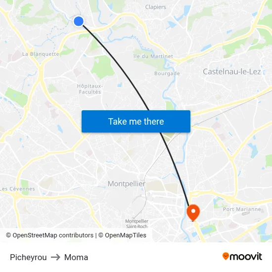 Picheyrou to Moma map