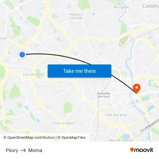 Pilory to Moma map