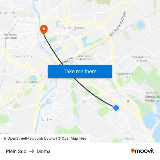 Plein Sud to Moma map