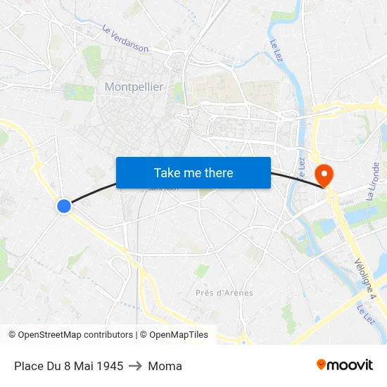 Place Du 8 Mai 1945 to Moma map