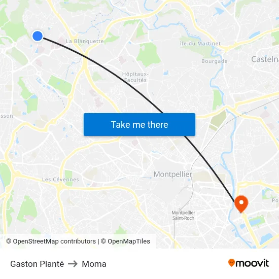 Gaston Planté to Moma map