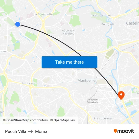 Puech Villa to Moma map