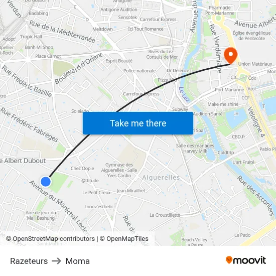 Razeteurs to Moma map