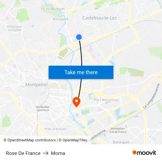 Rose De France to Moma map