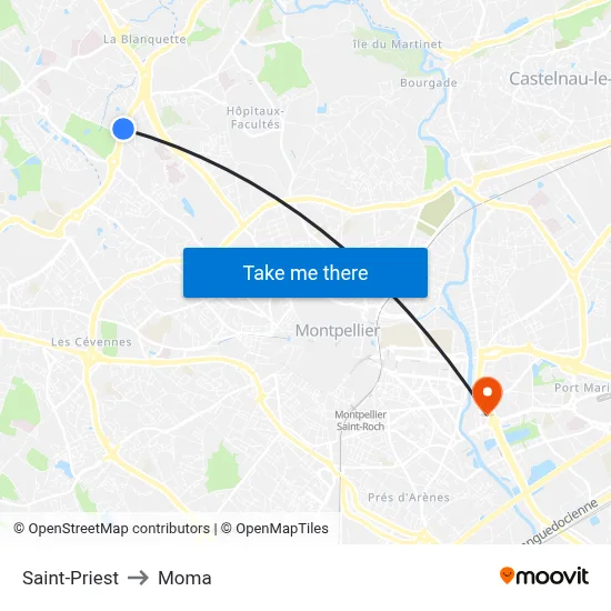 Saint-Priest to Moma map