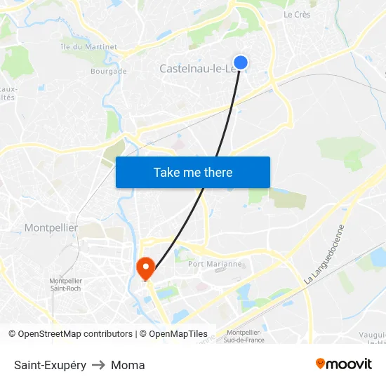Saint-Exupéry to Moma map