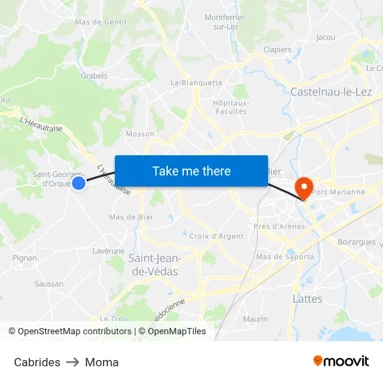Cabrides to Moma map
