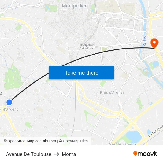 Avenue De Toulouse to Moma map
