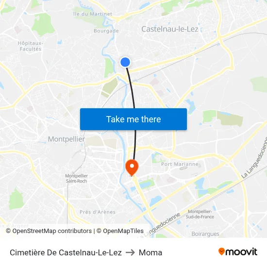 Cimetière De Castelnau-Le-Lez to Moma map
