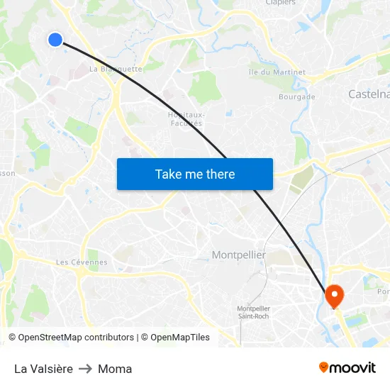 La Valsière to Moma map