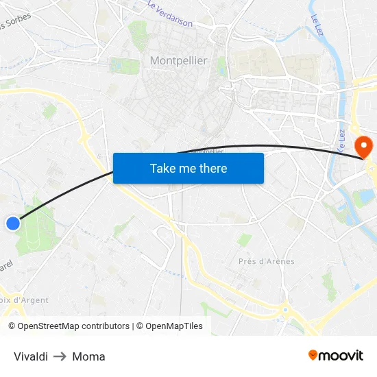 Vivaldi to Moma map