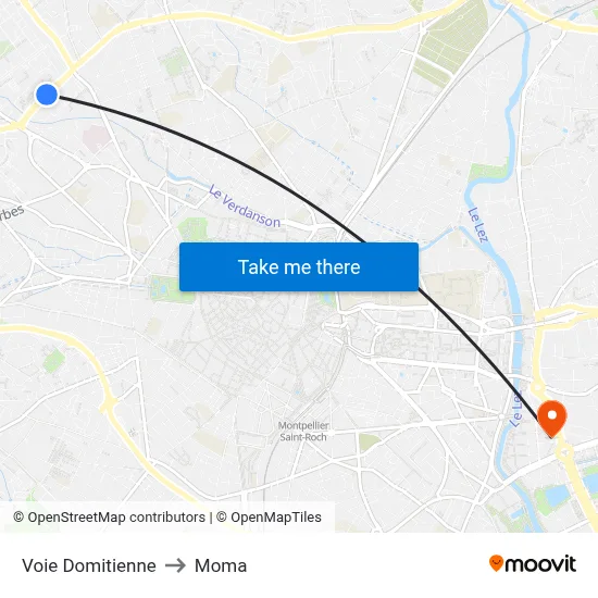 Voie Domitienne to Moma map