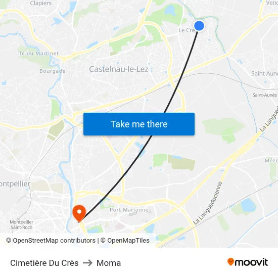 Cimetière Du Crès to Moma map