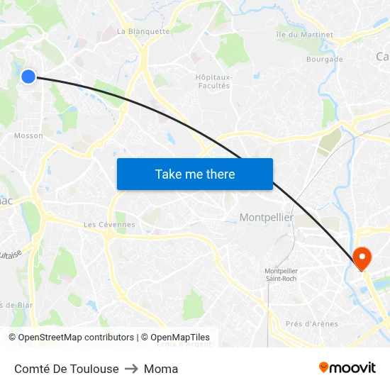 Comté De Toulouse to Moma map