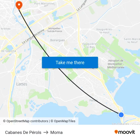 Cabanes De Pérols to Moma map