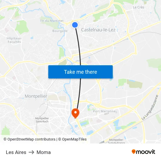 Les Aires to Moma map