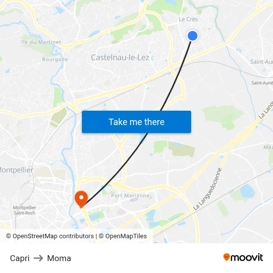 Capri to Moma map