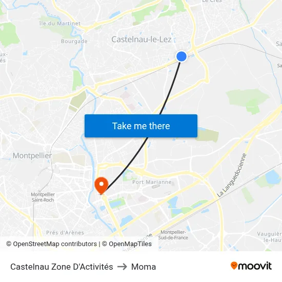 Castelnau Zone D'Activités to Moma map