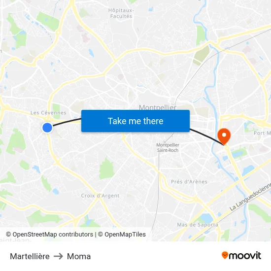 Martellière to Moma map